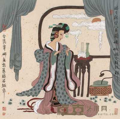 胡宁娜 皎皎秋空八月图 镜心 65.7×66.1cm